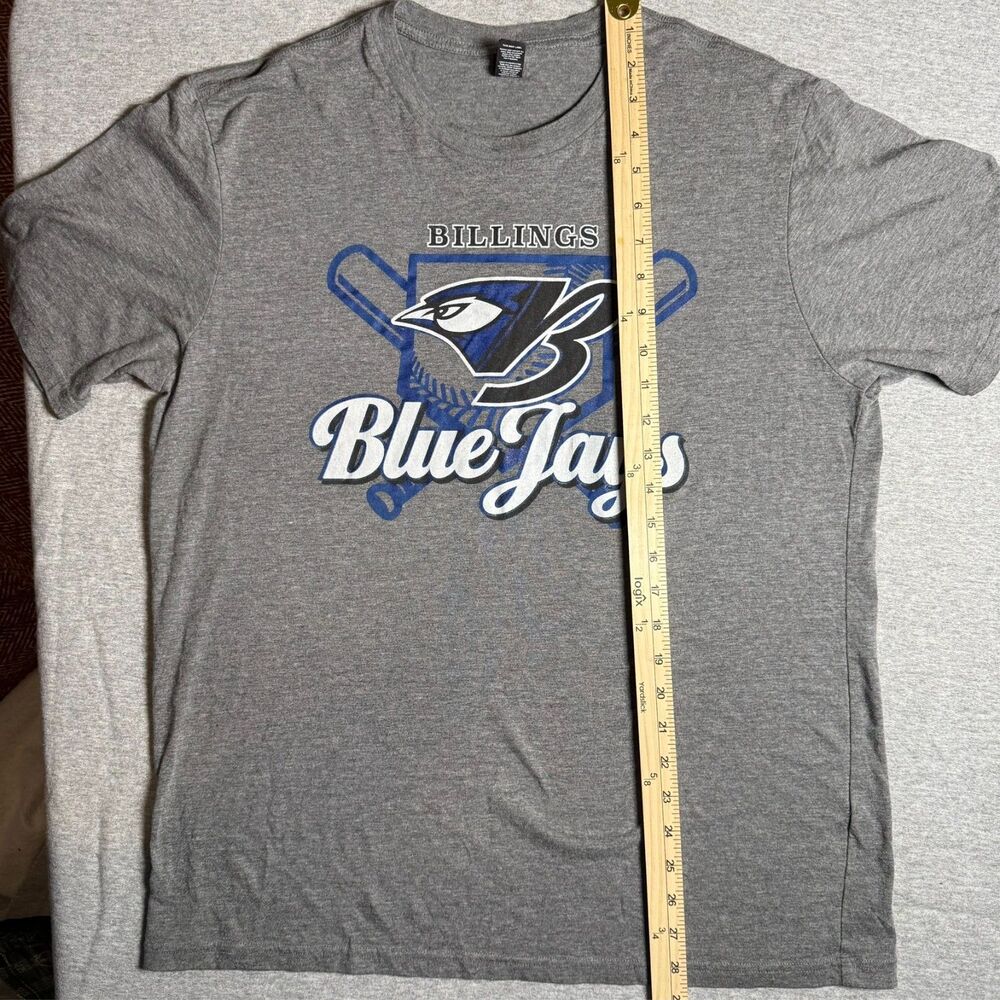 Billings Blue Jays Baseball Graphic Gray T-Shirt Large